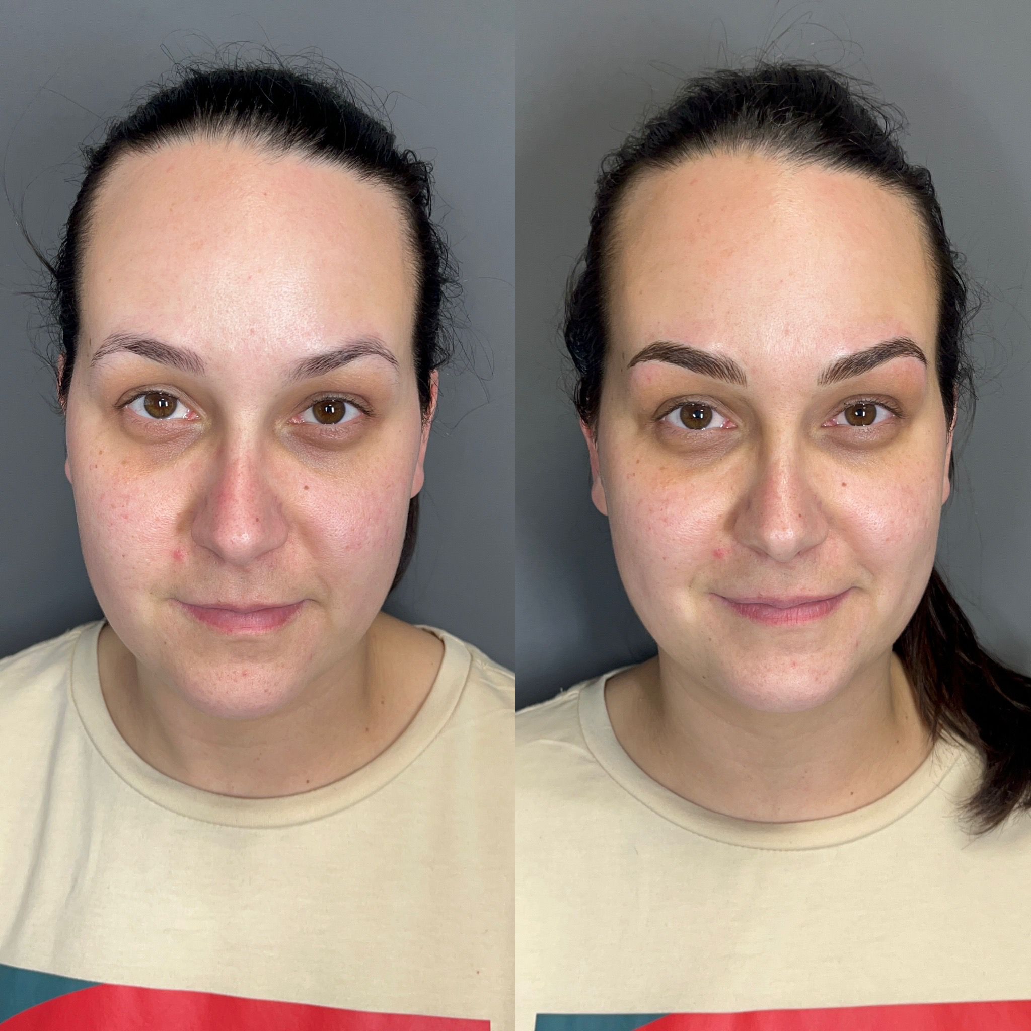 Antes y después: cejas despobladas a cejas definidas